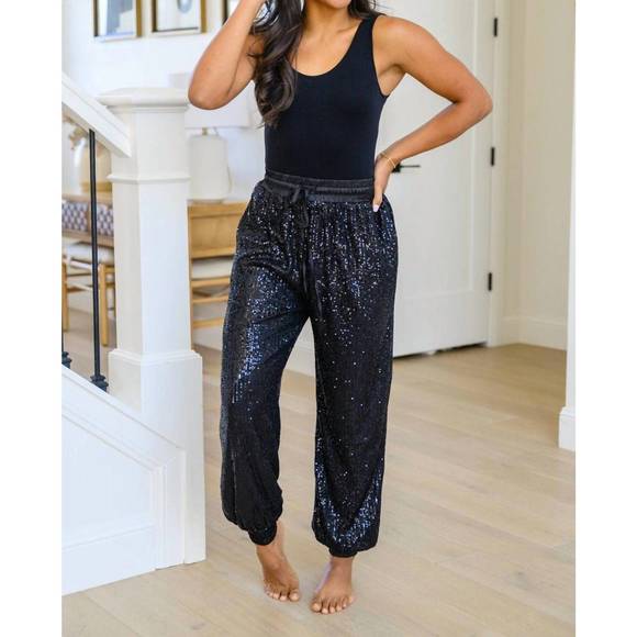 NEW MITTOSHOP life of the party sequin pants in black - Picture 4 of 8